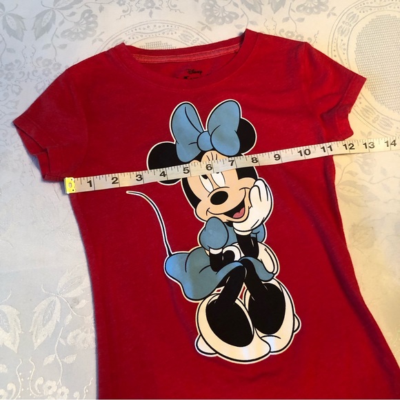 Disney Minnie Mouse Girls Size XS Red T-Shirt Short Sleeves Elastic Tee - Picture 5 of 12